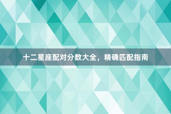 十二星座配对分数大全，精确匹配指南