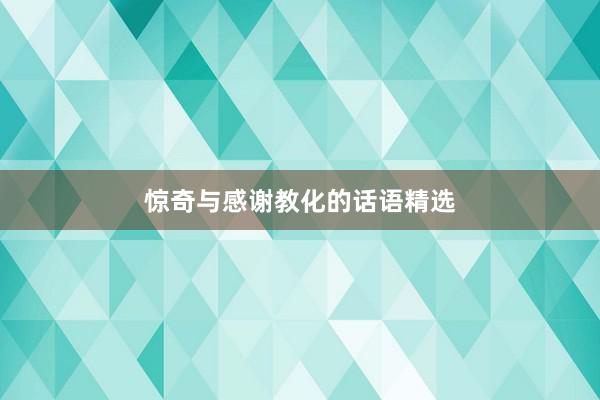 惊奇与感谢教化的话语精选